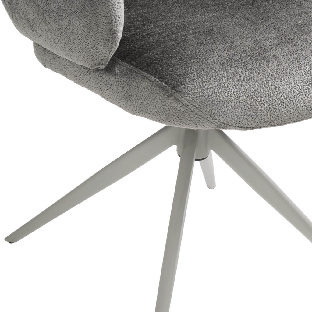 Apollo Plush Swivel Dining Chair Mocha Vida living ltd