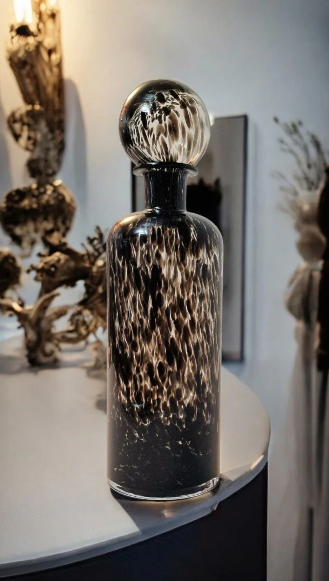 40cm Grey Deco Glass Jar with Lid - Home Store Living