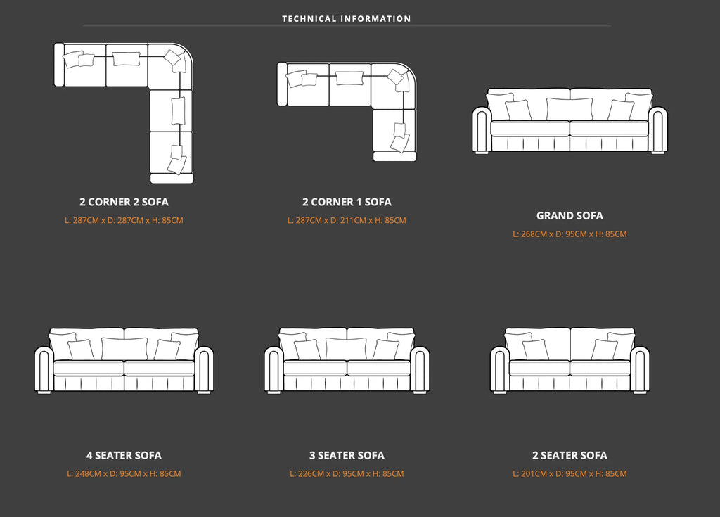 Glamour Premium High Back Sofa Range Home Store Living
