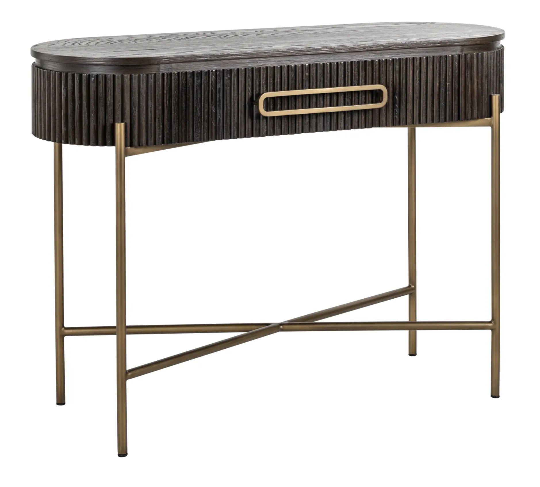 Luxor 1 Drawer Brown Console Table Home Store Living