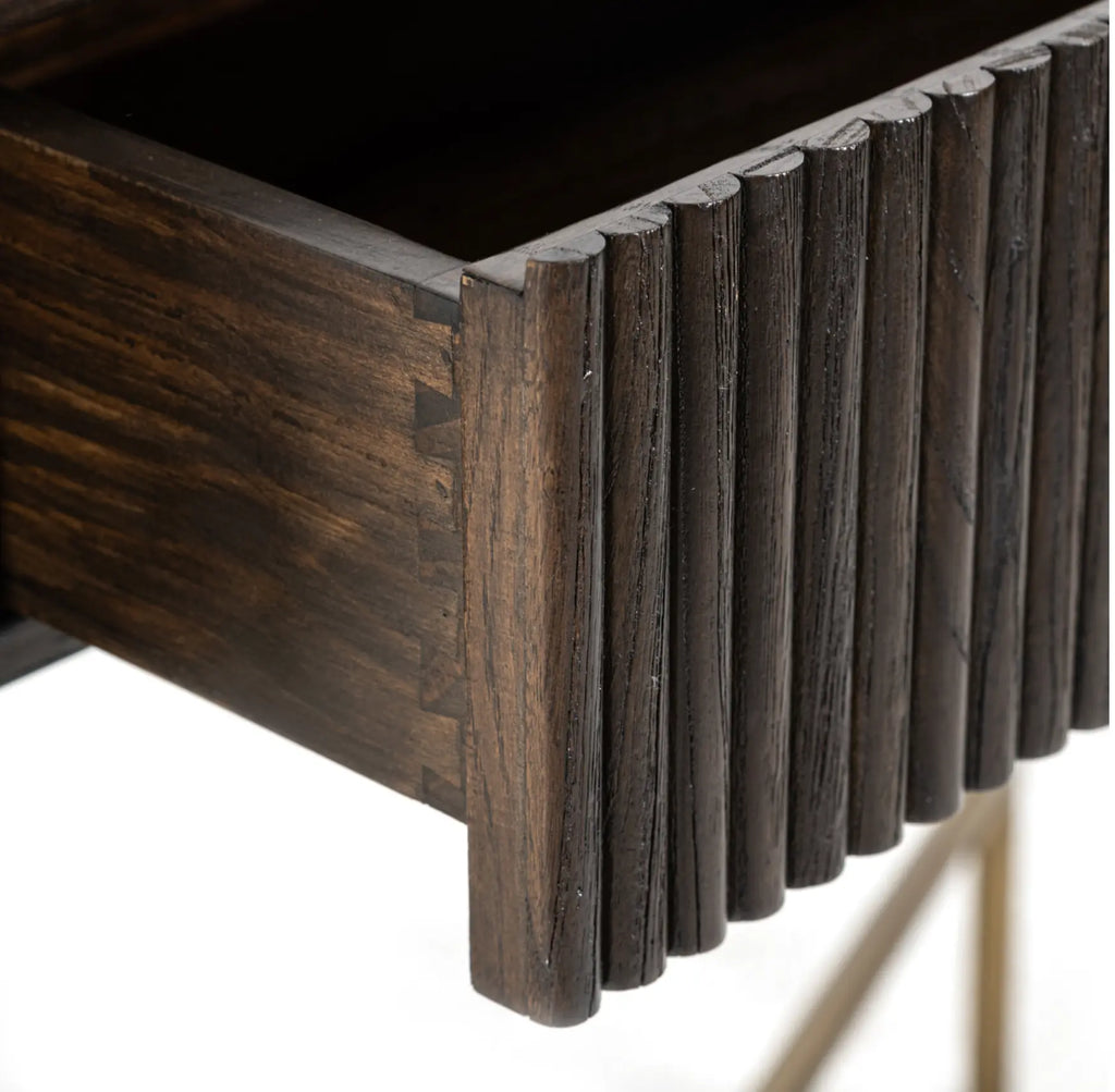 Luxor 1 Drawer Brown Console Table Home Store Living