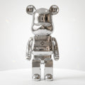 Large 80cm Art Deco Chrome Mosaic Standing Bear Ivan