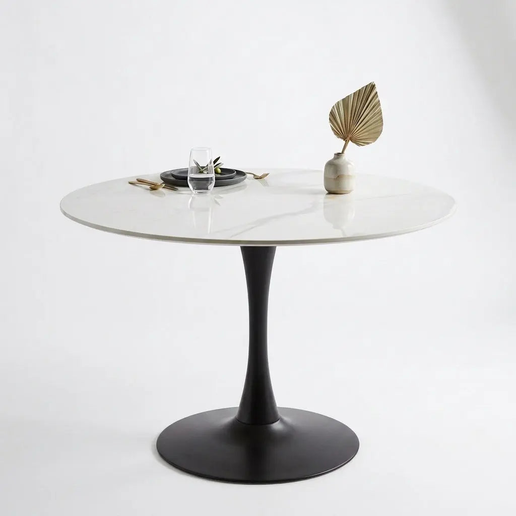 Bentayga 0.9m Round Dining Table w/ Black Base AWS TRADING LTD