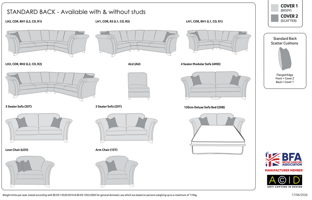 Vana Standard Back Sofa Range Buoyant