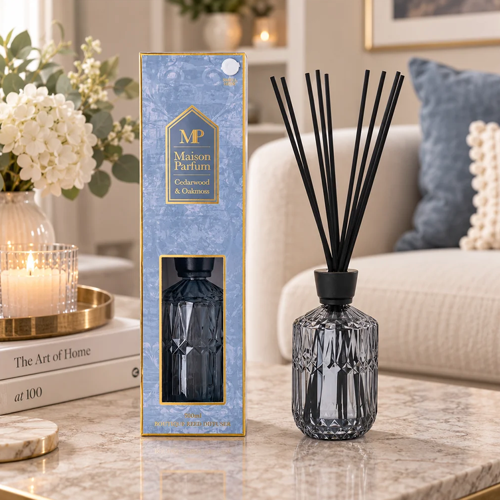 Cedarwood & Oakmoss 500ml Maison Parfum Reed Diffuser Lesser & Pavey Ltd
