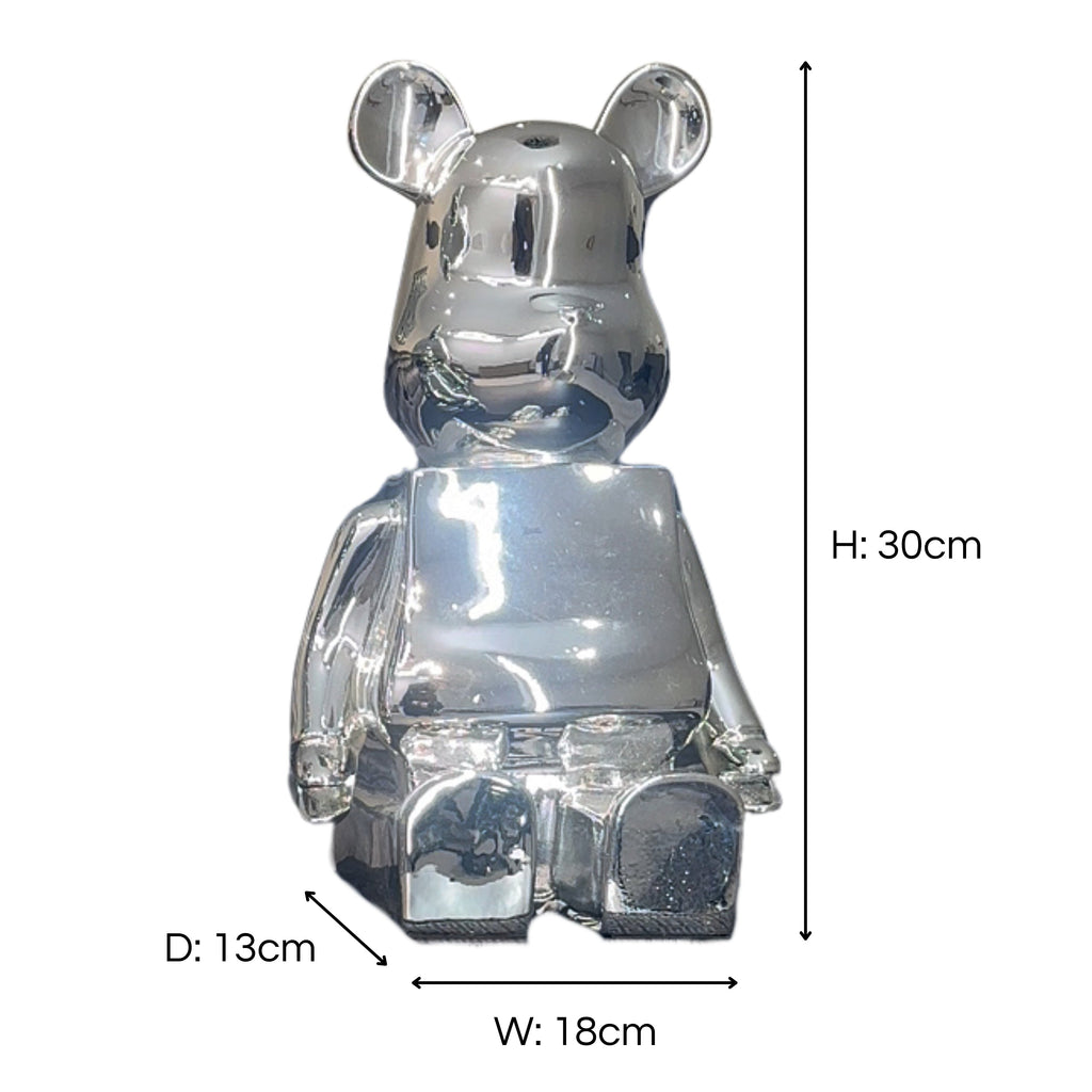 Chrome Sitting Bear 30cm Ivan