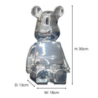 Chrome Sitting Bear 30cm Ivan