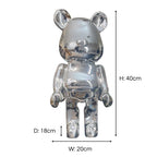 Chrome Standing Bear 40cm Ivan