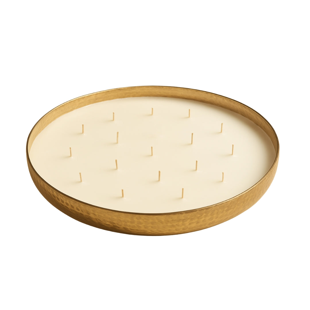 Gold Hammered Candle - Large 40cm sil interiors