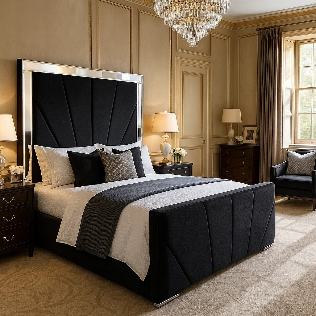 Sunrise Mirrored Upholstered Bed Frame Home Store Living