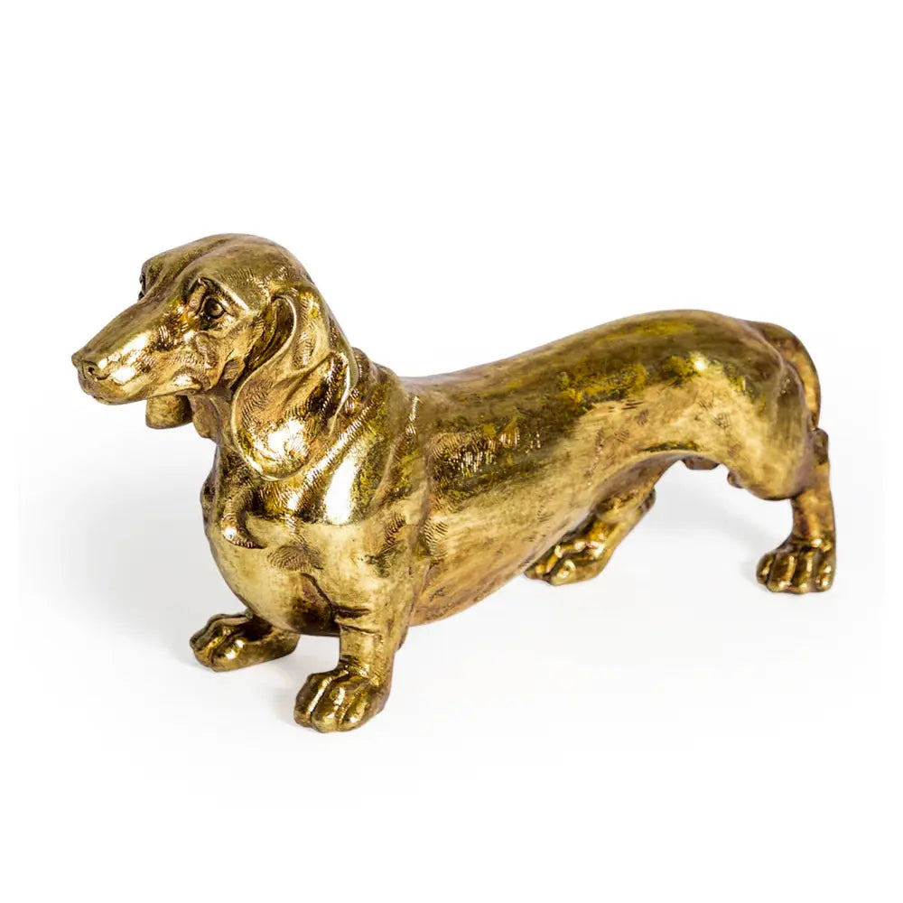 (TPR72) Antique Gold Dachshund Figure Mcgowan and rutherford