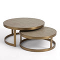 Belgravia Brass Shargreen Coffee Tables inc. Glass (Set of 2) Kevin Simba
