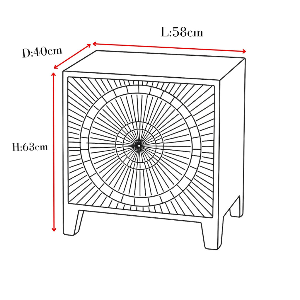 Coco Silver Bedside Cabinet YS Interiors