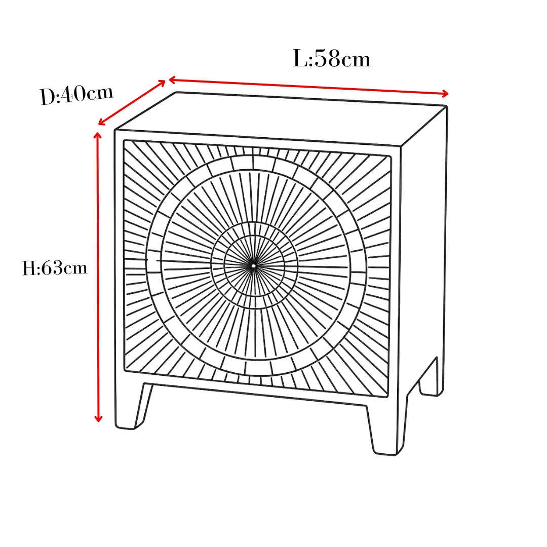 Coco Silver Bedside Cabinet YS Interiors