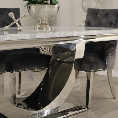 London Table 1.5m with Majestic Chairs 4 Set Grey Home Store Living