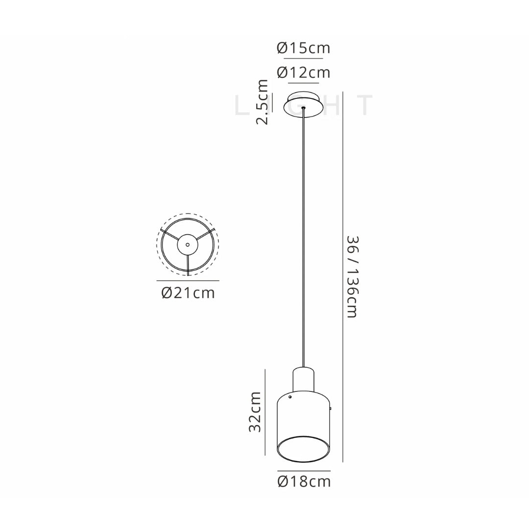 Brandon Ripple 21cm Single Pendant, 1 Light Adjustable E27