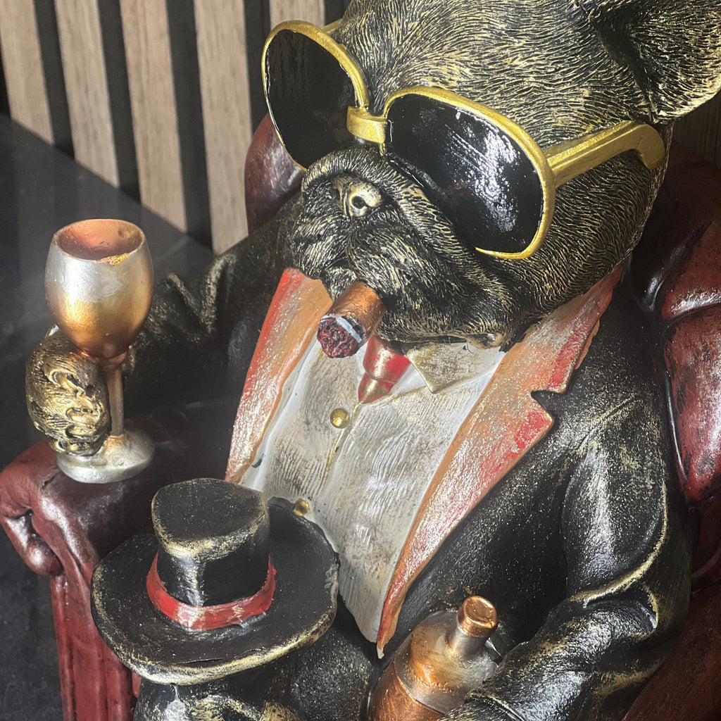 Frenchie in Armchair Home Ornament Lesser & Pavey Ltd