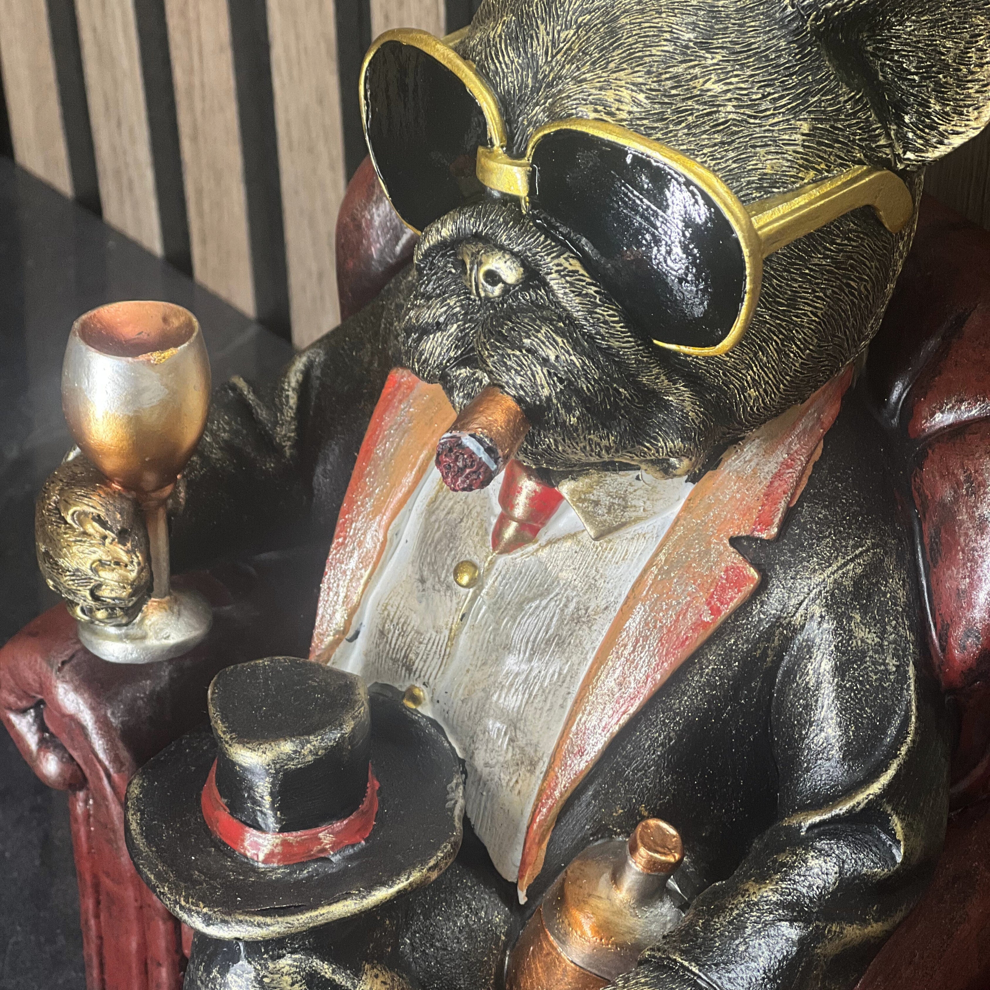 Frenchie in Armchair Home Ornament Lesser & Pavey Ltd