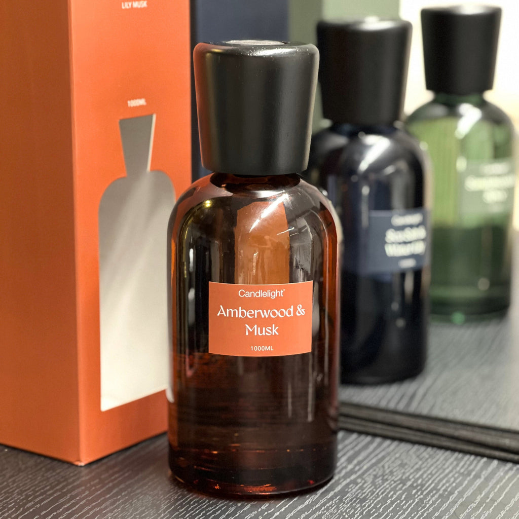 1000ml Reed Diffuser - Amber & Musk candlelight