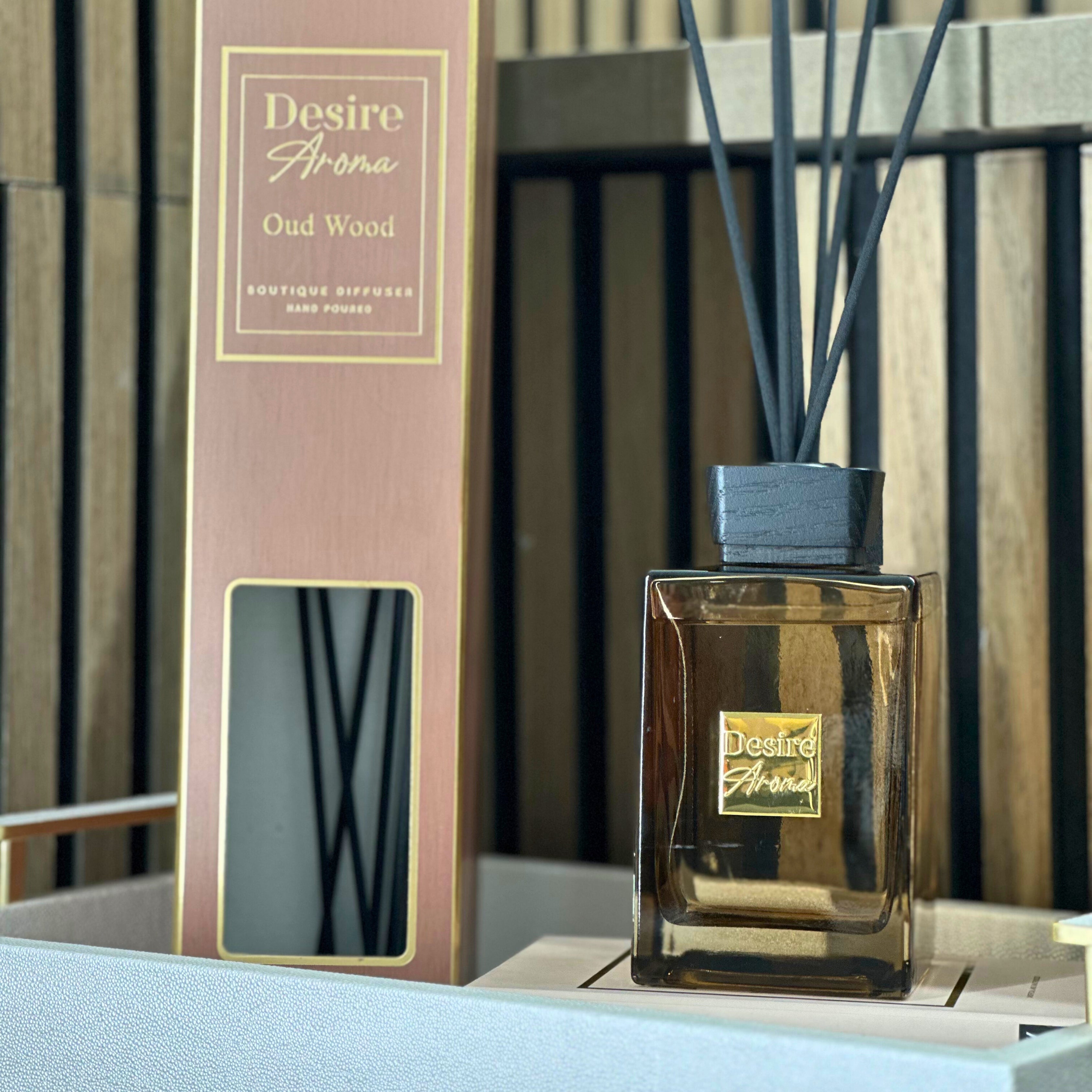 Desire Aroma Oud Wood 500ml Reed Diffuser Lesser & Pavey Ltd