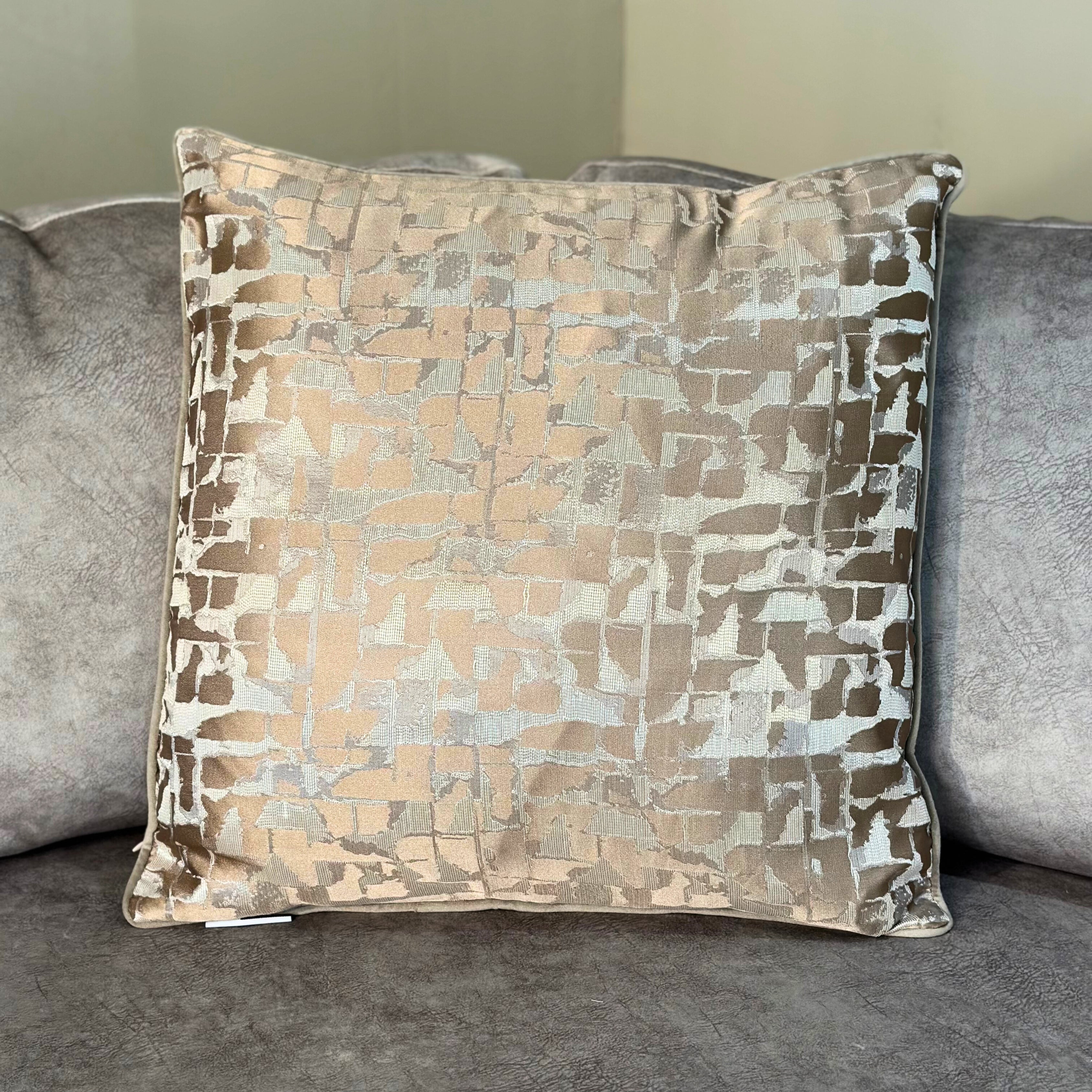 Malini Large Colchester Taupe Cushion 56x56 malini