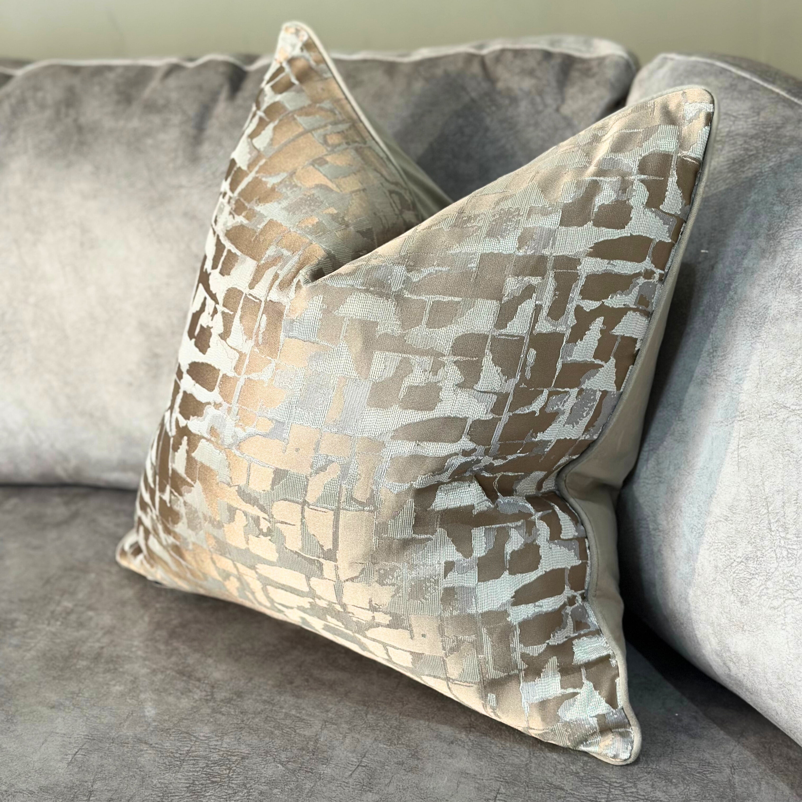 Malini Large Colchester Taupe Cushion 56x56 malini