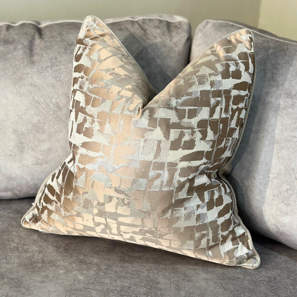 Malini Large Colchester Taupe Cushion 56x56 malini