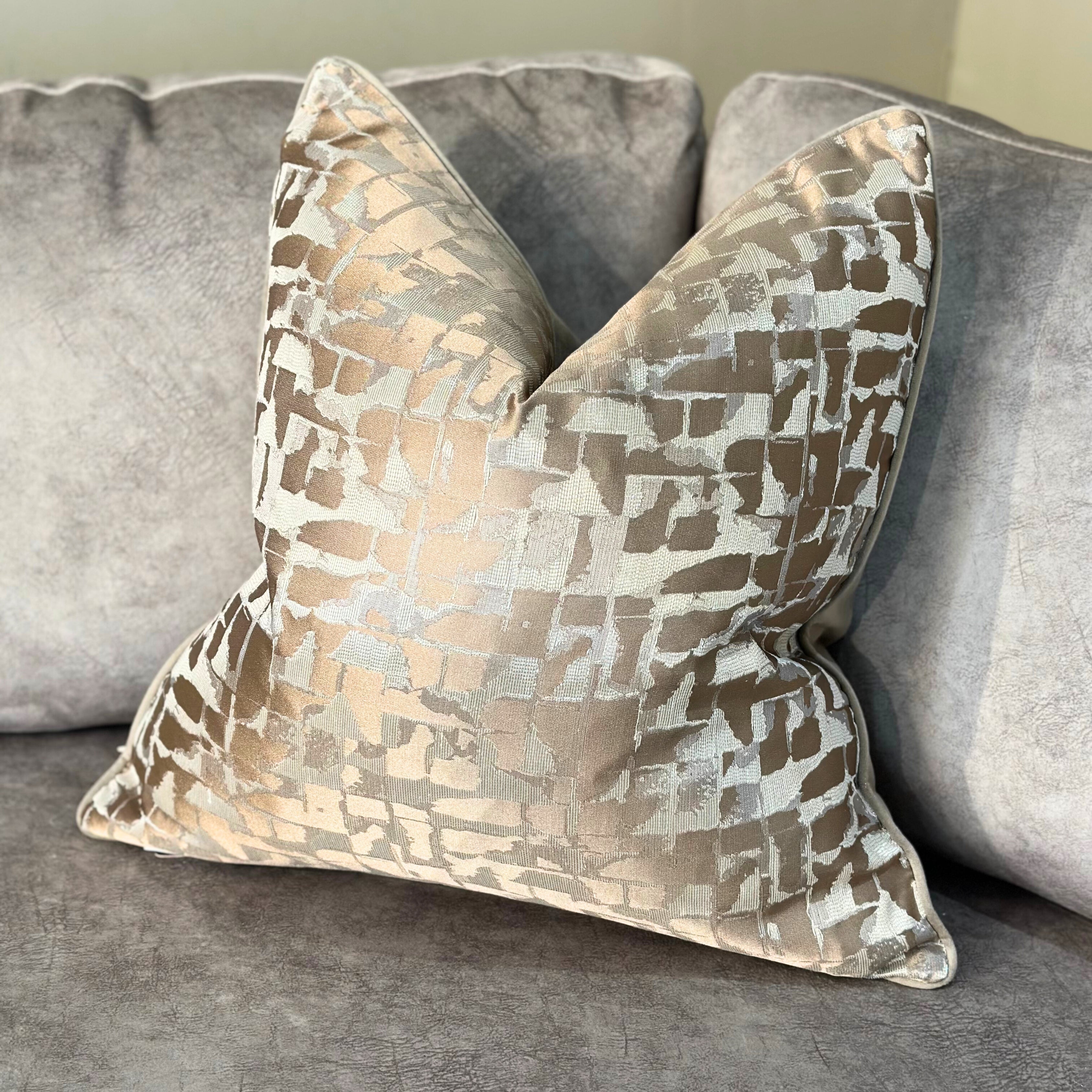 Malini Large Colchester Taupe Cushion 56x56 malini