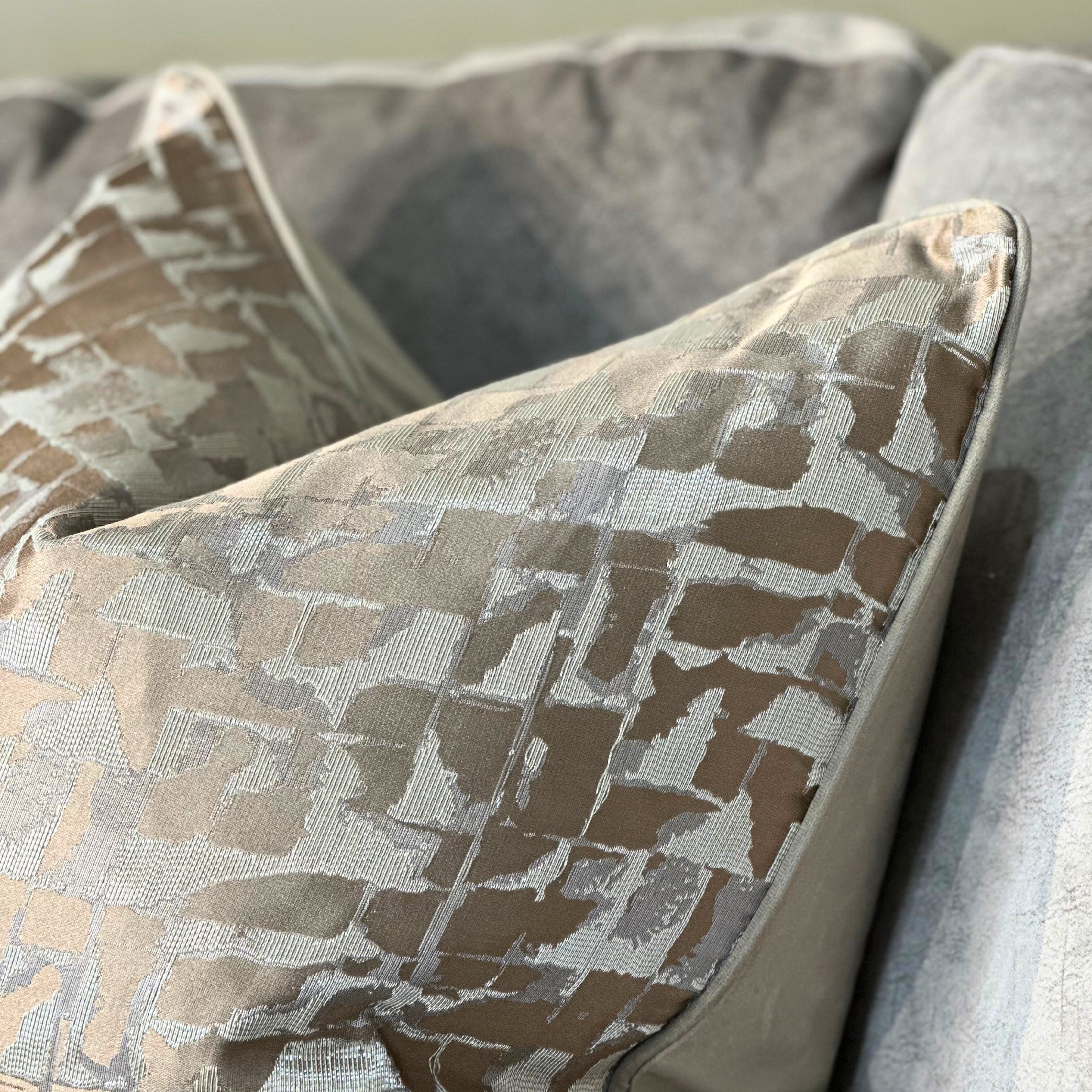 Malini Large Colchester Taupe Cushion 56x56 malini