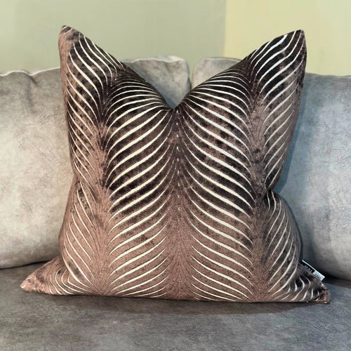 Malini Large Rada Chocolate Feather Filled Cushion 56x56 malini