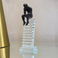 Large 27cm Crystal Staircase Thinking Man Ornament Ivan
