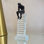Large 27cm Crystal Staircase Thinking Man Ornament Ivan