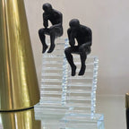 Small 24cm Crystal Staircase Thinking Man Ornament Ivan