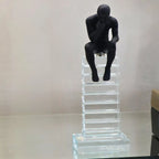 Small 24cm Crystal Staircase Thinking Man Ornament Ivan