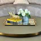 D&D Rectangle Rose Gold Mirror Tray 45cm Ivan