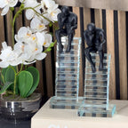 Small 24cm Crystal Staircase Thinking Man Ornament Ivan