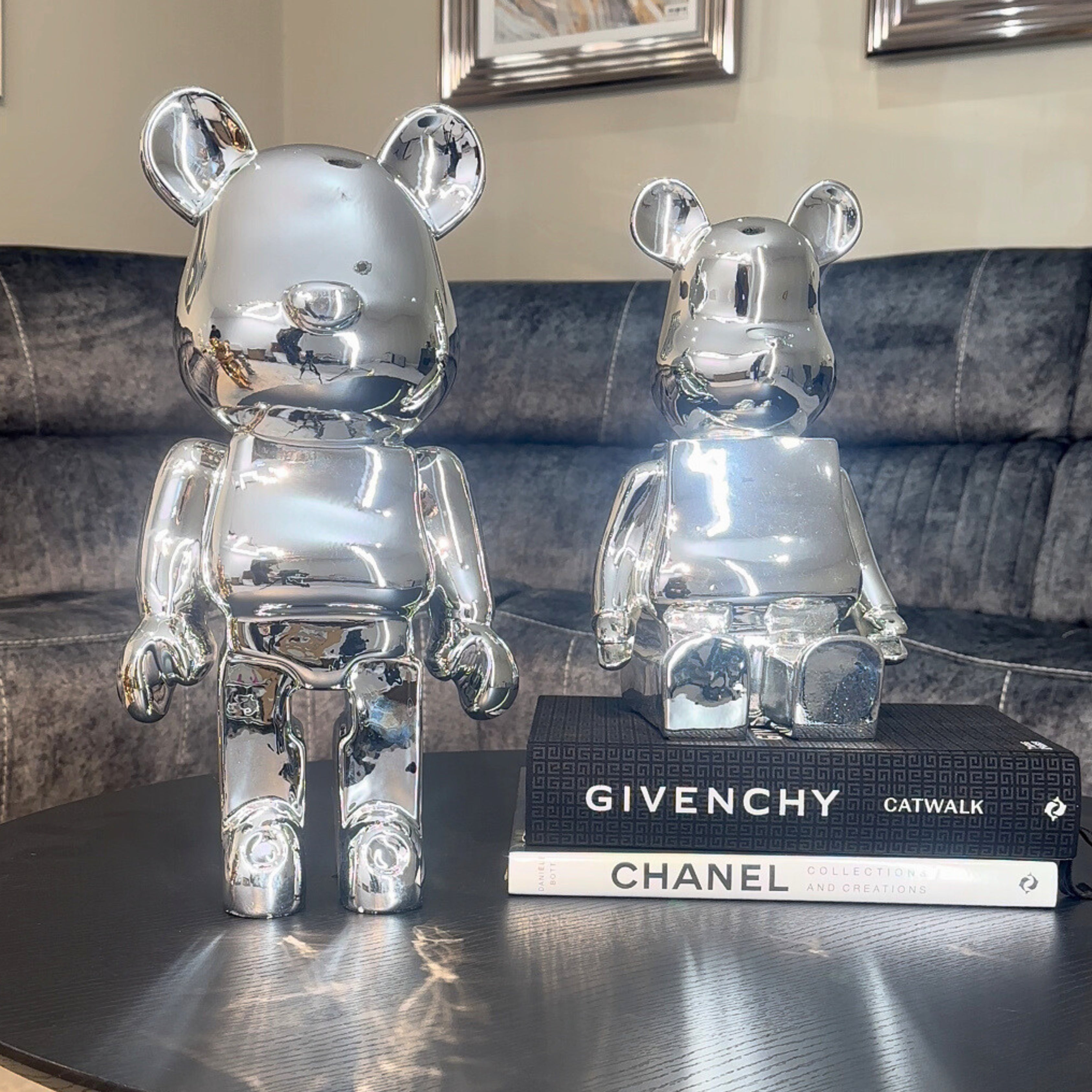 Chrome Sitting Bear 30cm Ivan
