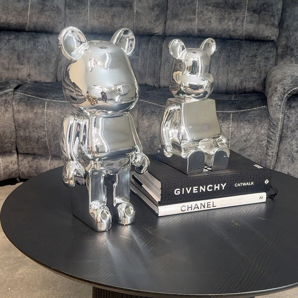 Chrome Sitting Bear 30cm Ivan