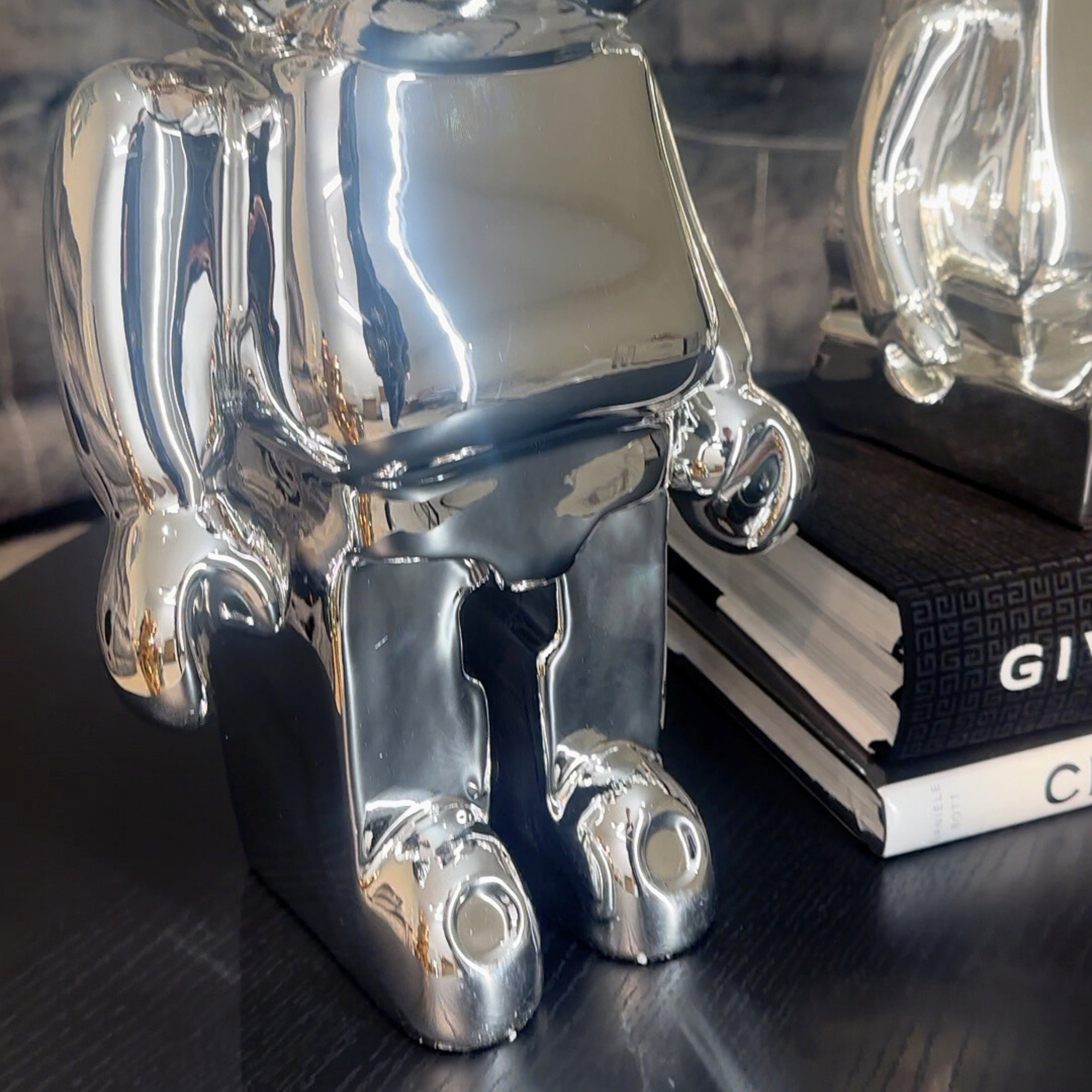 Chrome Standing Bear 40cm Ivan