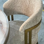 Clubhouse Boucle Mink & Brushed Brass Dining Chair - Inspired By Top Luxury Design Kevin Simba