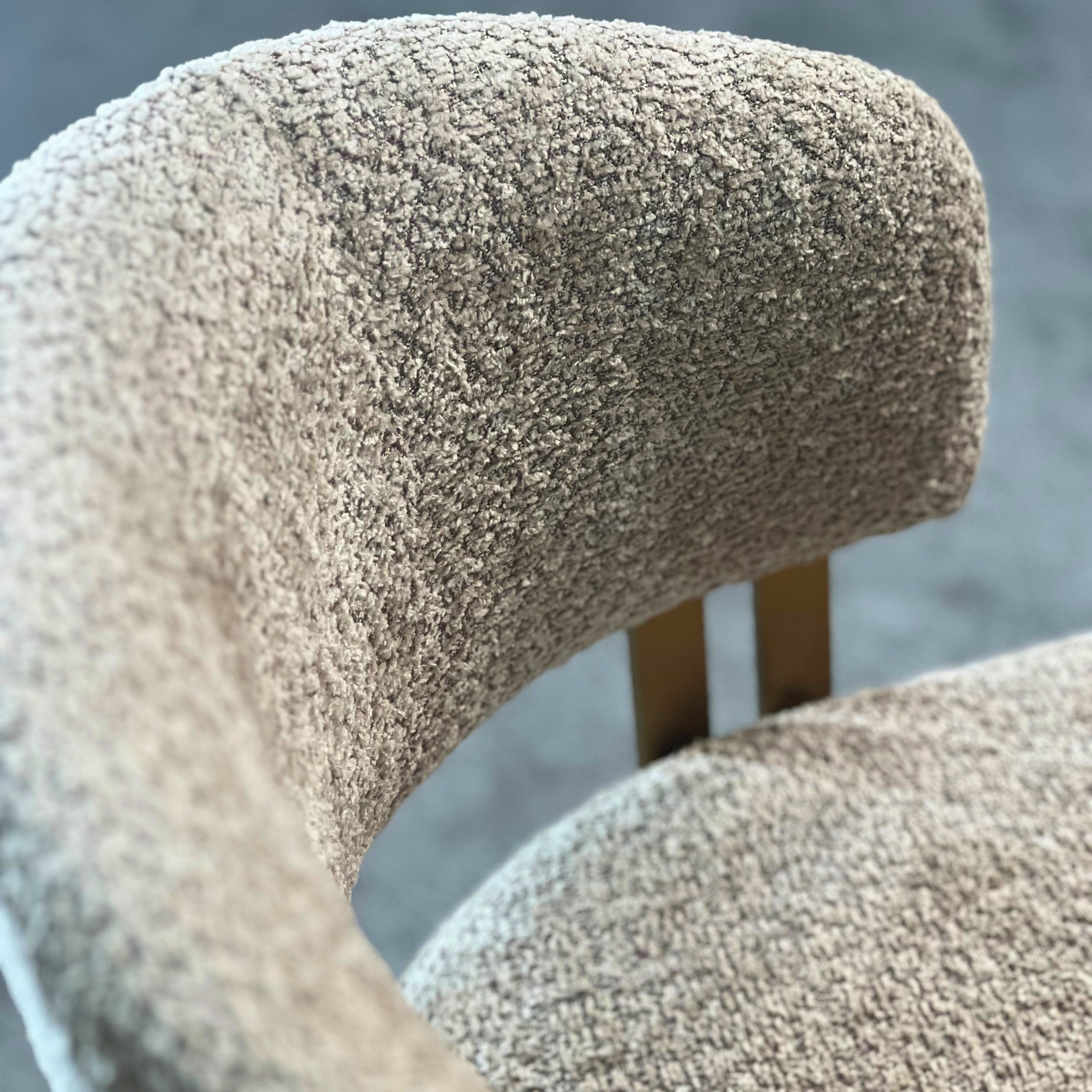 Clubhouse Boucle Mink & Brushed Brass Dining Chair - Inspired By Top Luxury Design Kevin Simba