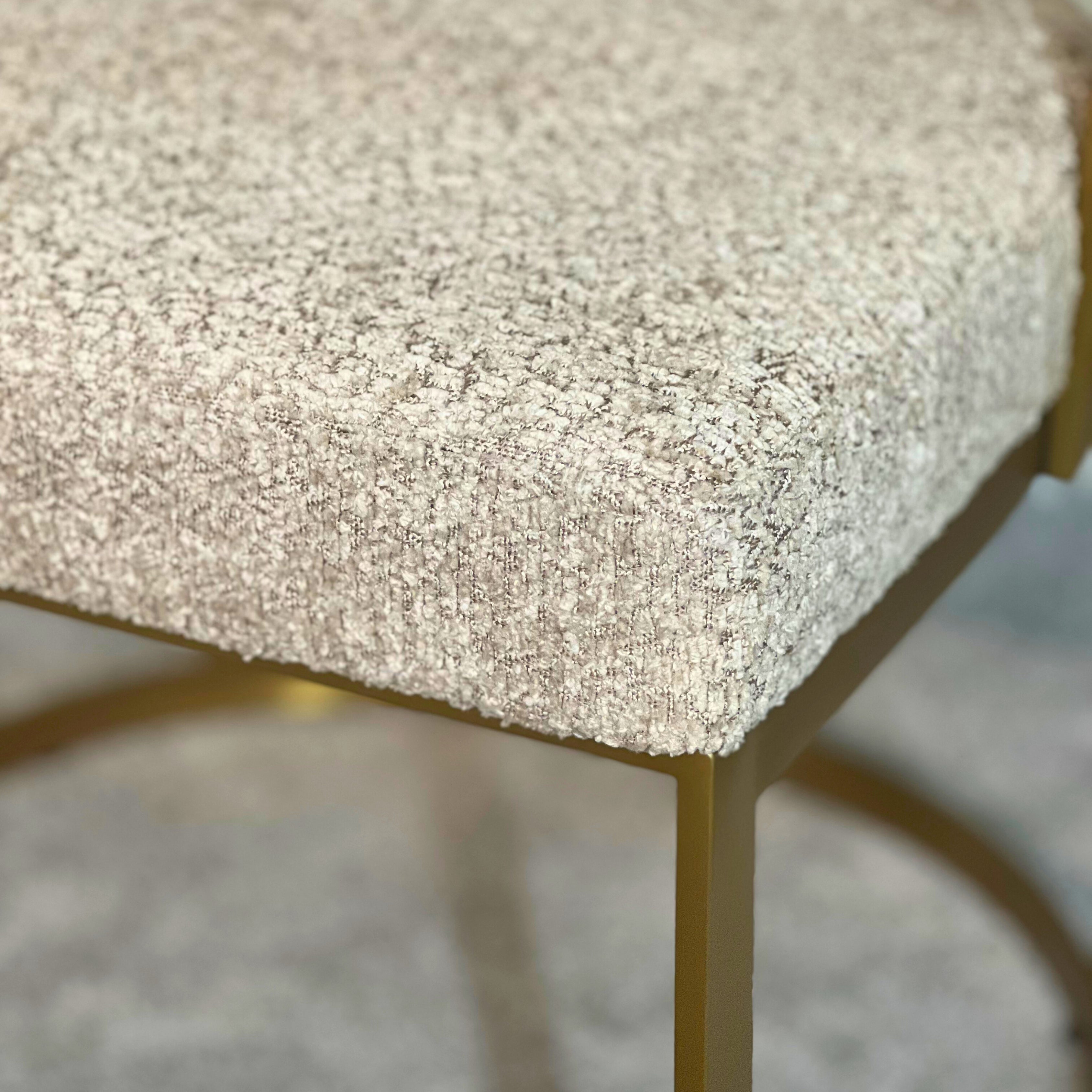 Clubhouse Boucle Mink & Brushed Brass Dining Chair - Inspired By Top Luxury Design Kevin Simba