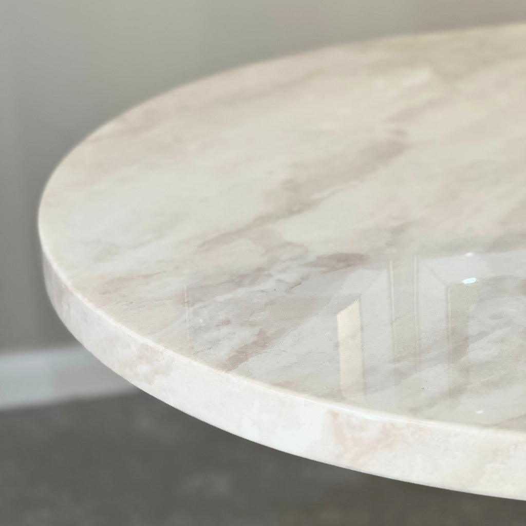 Colby 180cm Beige Oval Marble Dining Table (2506) L H International