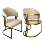 Clubhouse Boucle Mink & Brushed Brass Dining Chair - Inspired By Top Luxury Design Kevin Simba