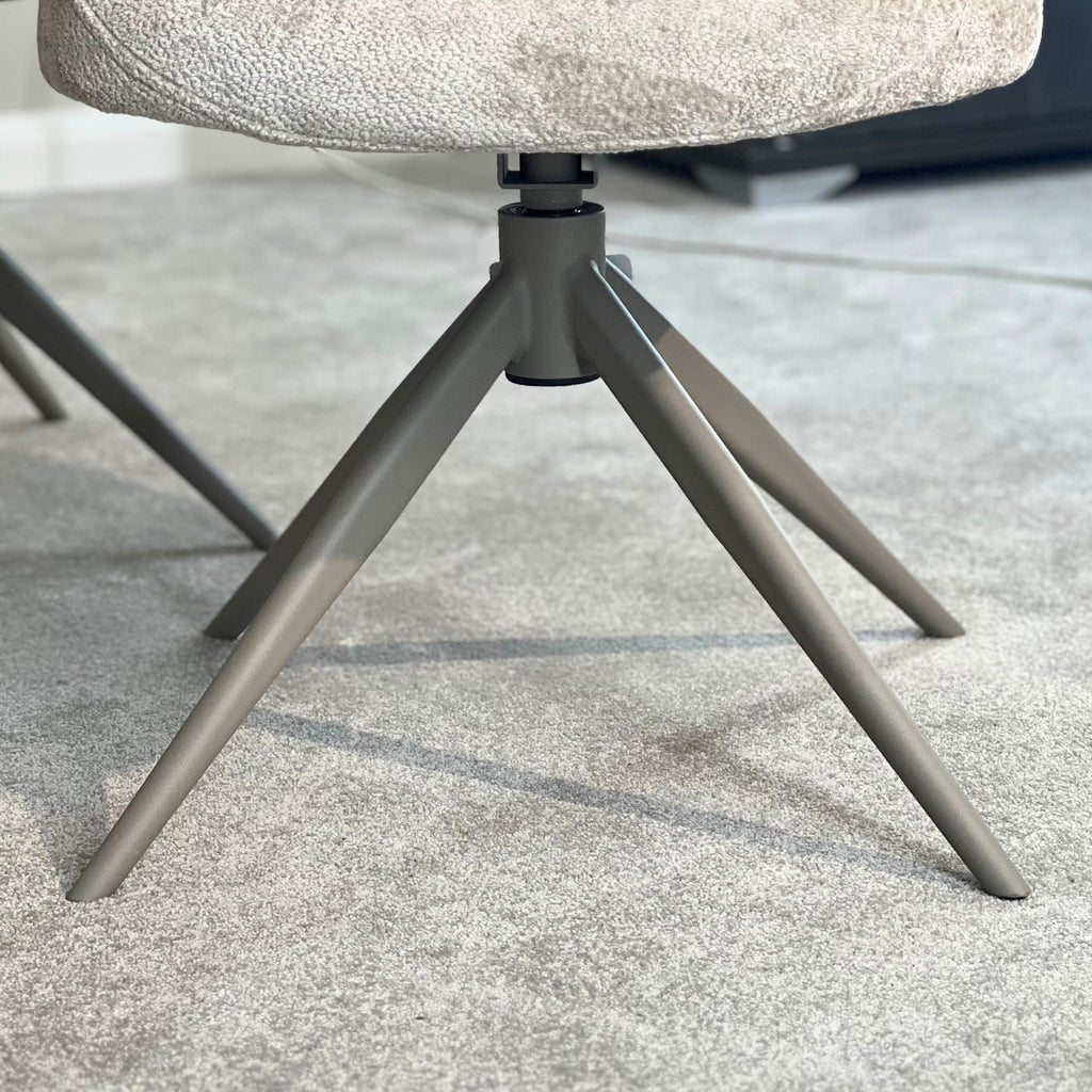 Apollo Plush Swivel Dining Chair Beige Vida living ltd