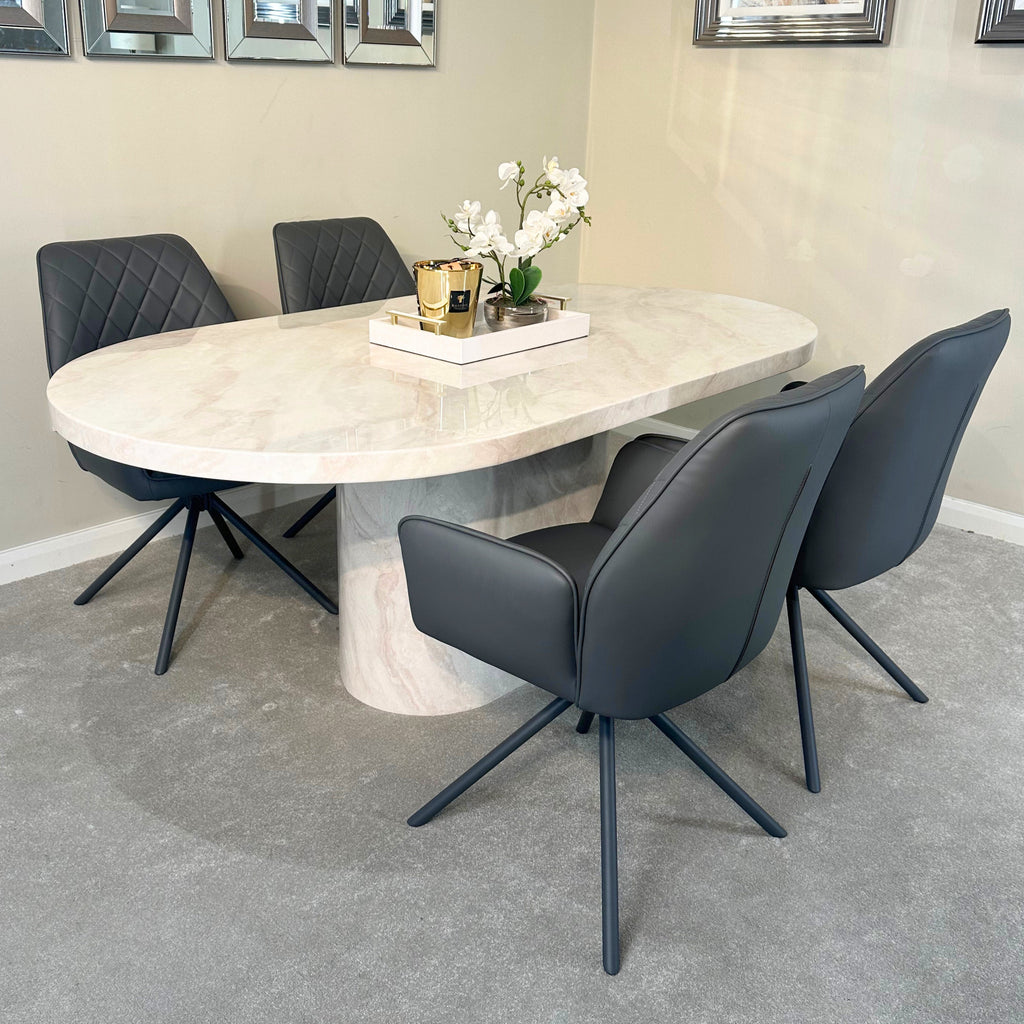 Lina Faux Leather Swivel Dining Chair Torelli