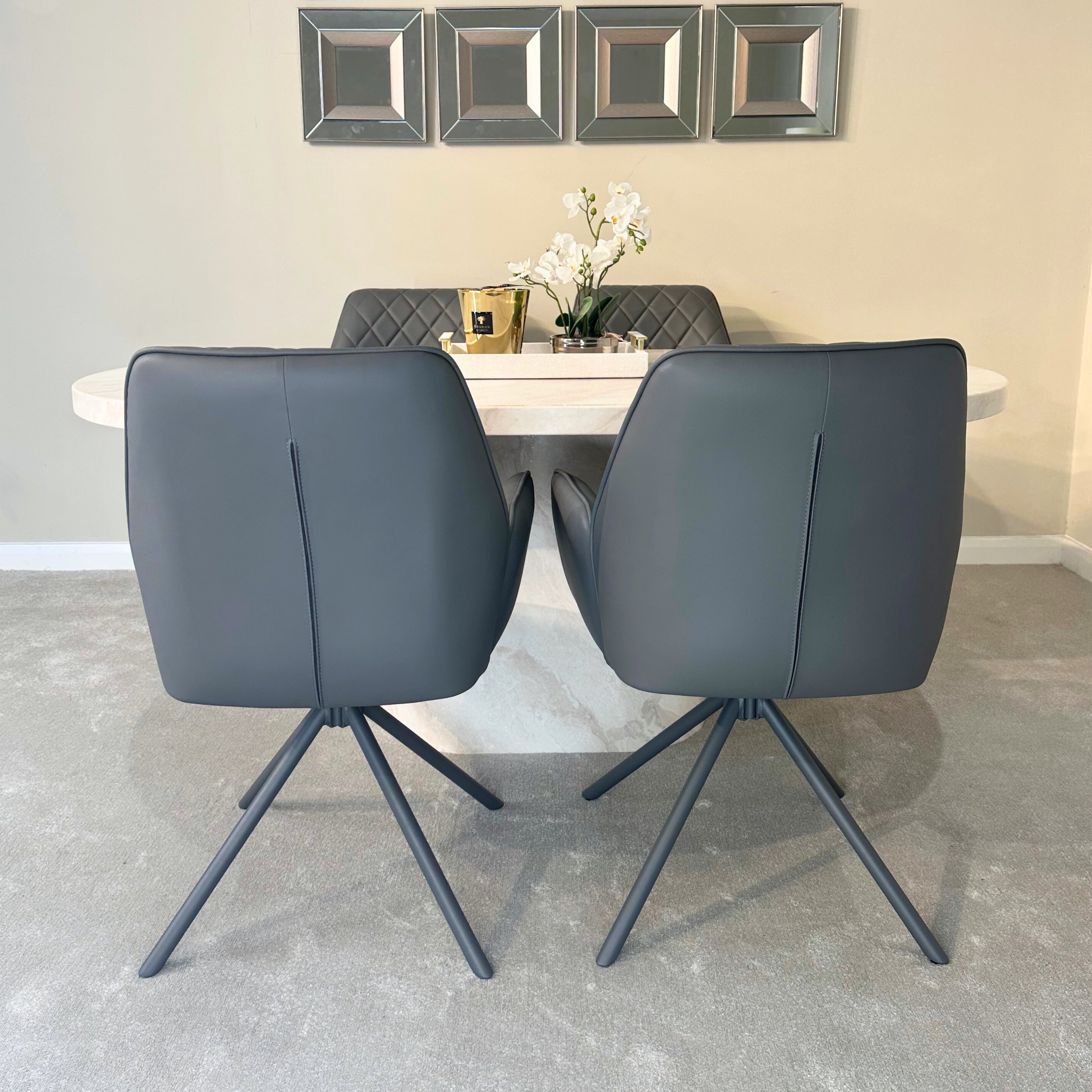 Lina Faux Leather Swivel Dining Chair Torelli