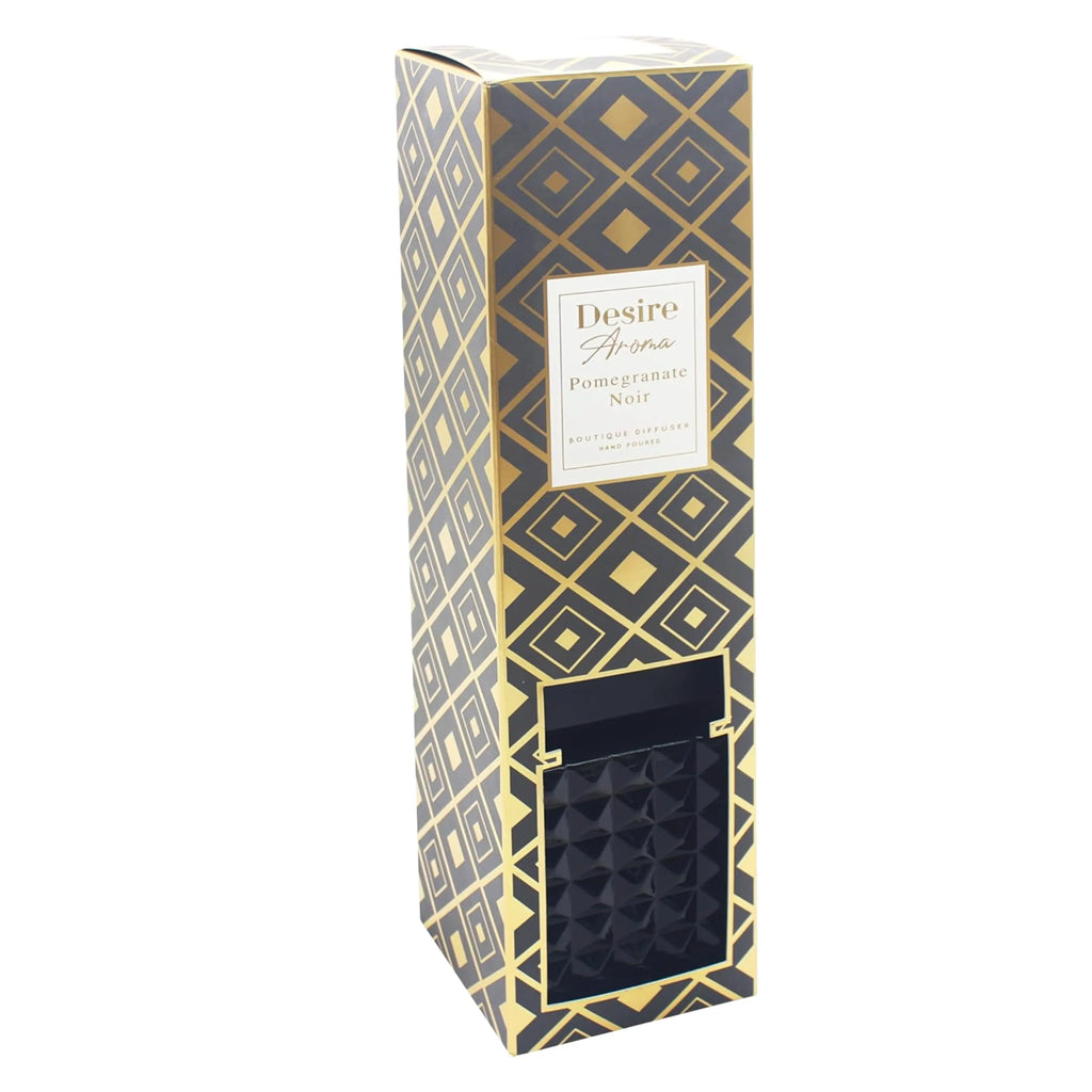 Desire Aroma Pomegranate Noir 2000ml Cut Glass Reed Diffuser Lesser & Pavey Ltd