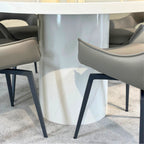 Cara 120cm Round White Marble Dining Table (2501) L H International