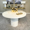 Cara 120cm Round White Marble Dining Table (2501) L H International